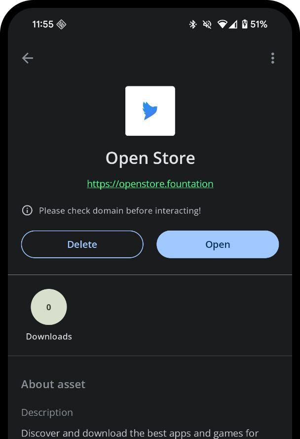 Open Store details screenshot